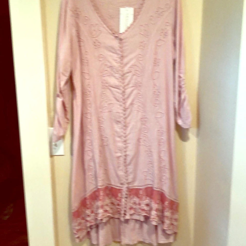 Soft Surroundings detailed rose pink dress